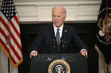 Tổng thống Mỹ Joe Biden công bố đề xuất mới của Israel về thỏa thuận ngừng bắn ở Gaza, tại Nhà Trắng ngày 31/5/2024. (Ảnh: AFP/TTXVN)