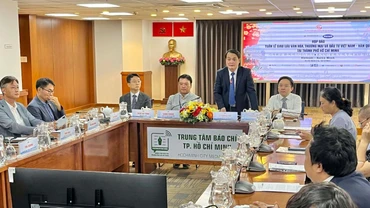 Quang cảnh buổi họp báo.