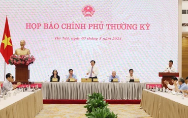 Quang cảnh buổi họp báo. (Ảnh: VGP)
