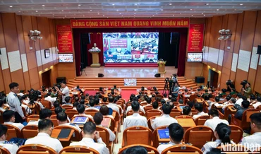 Quang cảnh hội nghị Tổng kết thực hiện Đề án Tuyên truyền, phổ biến Luật Cảnh sát biển Việt Nam giai đoạn 2019-2023.