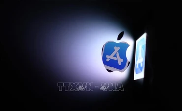 Biểu tượng App store của Apple. (Ảnh: AFP/TTXVN)