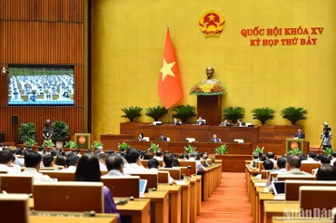 Quang cảnh làm việc Kỳ họp thứ 7, Quốc hội khóa XV. (Ảnh: DUY LINH)