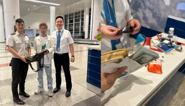 Anh Ch. vui mừng khi nhận lại tài sản để quên tại sân bay Nội Bài.