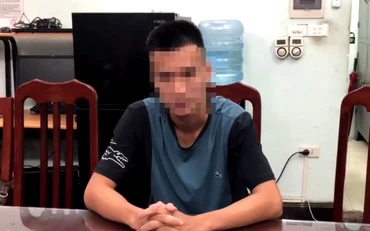 N.Q.T. tại cơ quan công an. (Ảnh: Cơ quan Công an cung cấp) 