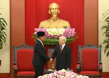 Tổng Bí thư Nguyễn Phú Trọng tiếp Thủ tướng Malaysia Anwar Ibrahim đang có chuyến thăm chính thức Việt Nam. 