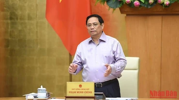 Thủ tướng Phạm Minh Chính phát biểu tại phiên họp. (Ảnh: TRẦN HẢI)