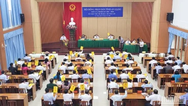 Các đại biểu biểu quyết thông qua các nghị quyết.
