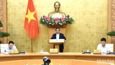 Thủ tướng Phạm Minh Chính phát biểu ý kiến tại phiên họp Chính phủ thường kỳ tháng 7. (Ảnh: TRẦN HẢI)