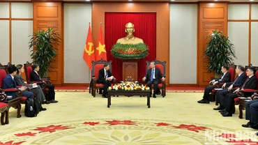 Quang cảnh buổi tiếp tại Trụ sở Trung ương Đảng. (Ảnh: ĐĂNG KHOA)