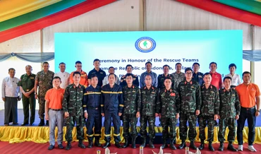 Lễ tri ân lực lượng cứu hộ động đất đến từ các quốc gia trong khu vực ASEAN, bao gồm Việt Nam, Indonesia, Malaysia, Philippines và Singapore.