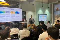 Đại diện Công ty Cổ phần Công nghệ Arobid chia sẻ giải pháp nền tảng thương mại điện tử B2B Việt Nam-Singapore.