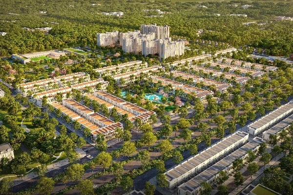 Phối cảnh tổng thể dự án The Link City ngay trung tâm hành chính Dầu Giây.
