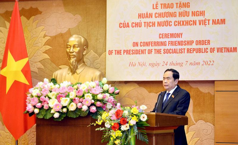 Phó Chủ tịch Thường trực Quốc hội Trần Thanh Mẫn phát biểu tại buổi lễ.