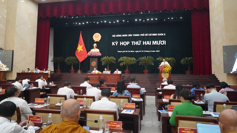 Kỳ họp thứ 20 Hội đồng nhân dân Thành phố Hồ Chí Minh. Ảnh Thế Anh