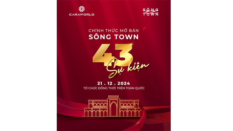 Sông Town sẽ chính thức được mở bán vào ngày 21/12 tới với 43 sự kiện tổ chức đồng thời trên toàn quốc.