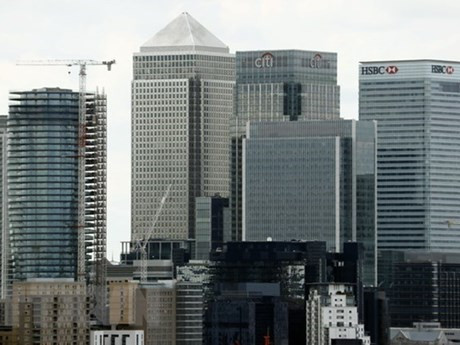 Trung tâm tài chính London. (Ảnh: AFP/TTXVN)