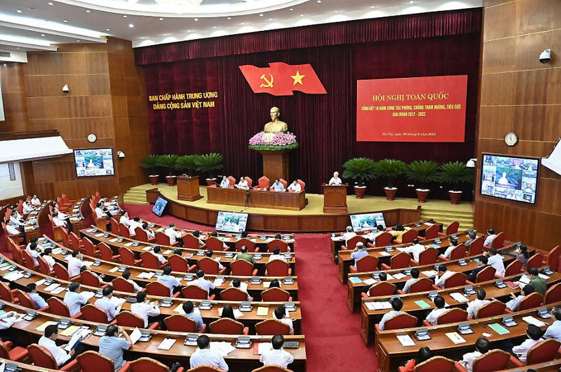 Hội nghị toàn quốc tổng kết 10 năm công tác phòng, chống tham nhũng, tiêu cực. (Ảnh: ĐĂNG KHOA)