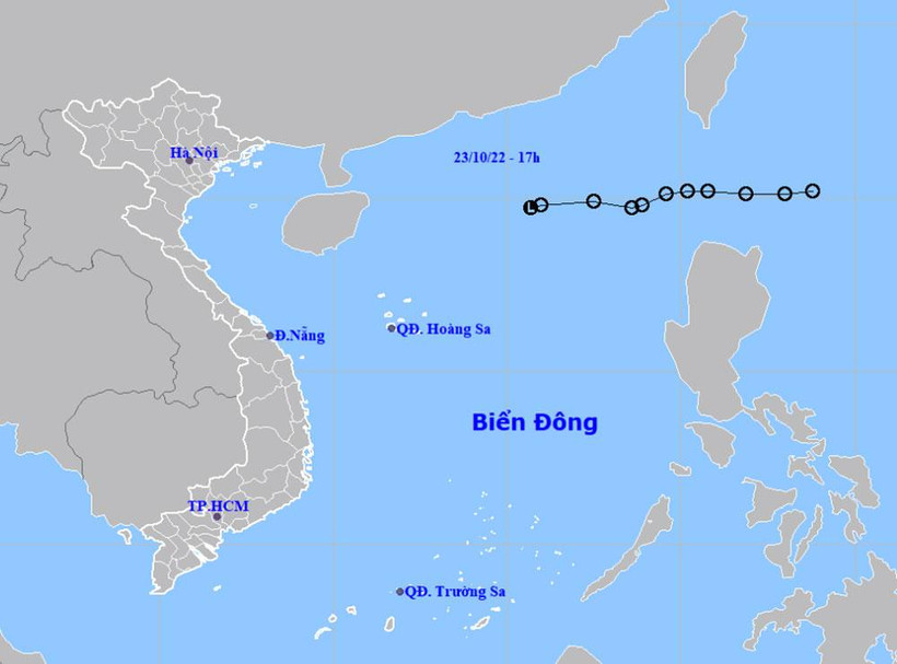 Áp thấp nhiệt đới suy yếu thành vùng áp thấp và tan dần. (Nguồn: nchmf.gov.vn)