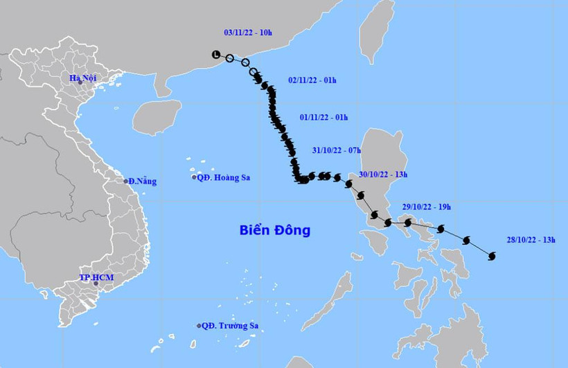 Áp thấp nhiệt đới suy yếu thành vùng áp thấp và tan dần. (Nguồn: nchmf.gov.vn)