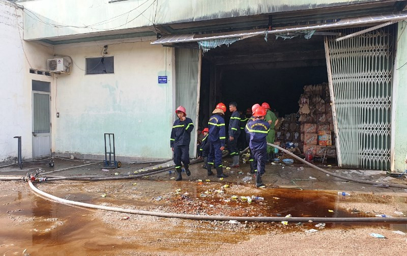 Hiện trường vụ cháy sau khi được dập tắt.