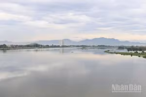 Dù vận hành thử có tải nhưng cảnh quan sông Trà Khúc đoạn chảy qua khu vực đô thị trung tâm tỉnh lỵ Quảng Ngãi đổi thay rõ rệt.