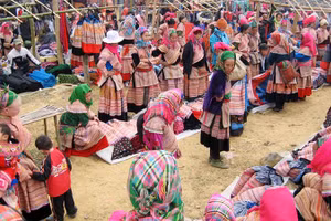 Chợ phiên Cao Sơn, xã Cao Sơn (Lào Cai). (Ảnh: Cổng TTĐT Lào Cai)