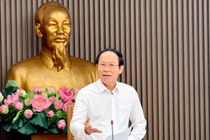 Phó Thủ tướng Lê Tiến Châu chủ trì họp về Đề án phát triển một số trường đại học lớn ở vùng Đông Nam Bộ theo hướng đạt trình độ tiên tiến của nhóm các trường hàng đầu trong khu vực châu Á. (Ảnh: VGP)