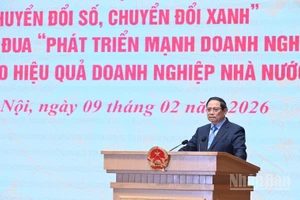 Thủ tướng Chính phủ Phạm Minh Chính phát biểu ý kiến tại lễ phát động hai phong trào thi đua. (Ảnh: TRẦN HẢI)