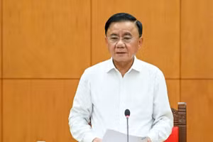 Đồng chí Trần Cẩm Tú, Ủy viên Bộ Chính trị, Thường trực Ban Bí thư. (Ảnh: DUY LINH)
