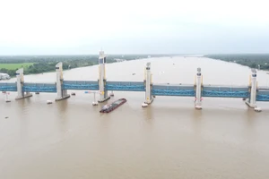 Công trình thủy lợi Cống Cái Lớn (Đồng bằng sông Cửu Long) đóng vai trò quan trọng trong điều tiết nguồn nước của vùng.