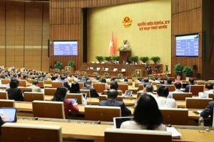 Quốc hội làm việc tại hội trường. (Ảnh: DUY LINH)