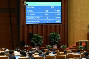 Quốc hội thông qua Nghị quyết. (Ảnh: DUY LINH)
