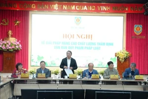 Bộ trưởng Tư pháp Nguyễn Hải Ninh phát biểu tại hội nghị. (Ảnh: TL)