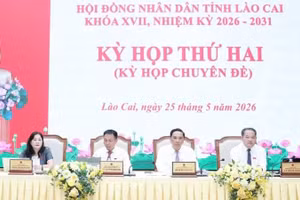 Đoàn Chủ tịch điều hành kỳ họp. (Ảnh: THANH SƠN)