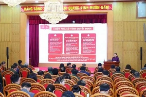 Quang cảnh hội nghị tại điểm cầu Hà Nội. (Ảnh: TTXVN)