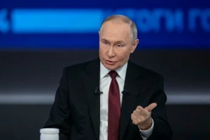 Tổng thống Nga Vladimir Putin phát biểu trong cuộc họp báo thường niên tại Moskva, Nga, ngày 19/12/2024. (Ảnh: TÂN HOA XÃ)