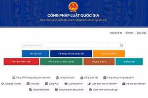 Giao diện Cổng Pháp luật quốc gia. (Ảnh: TL)