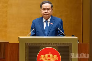Chủ tịch Quốc hội Trần Thanh Mẫn phát biểu khai mạc Kỳ họp không thường lệ thứ nhất, Quốc hội khóa XVI. (Ảnh: DUY LINH)