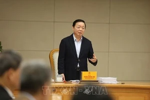 Phó Thủ tướng Trần Hồng Hà phát biểu tại cuộc họp. (Ảnh: TTXVN)