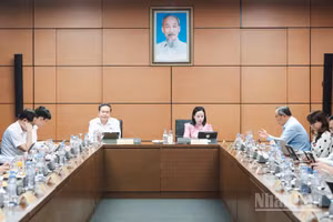 Các đại biểu Quốc hội thảo luận tại tổ. (Ảnh: DUY LINH)