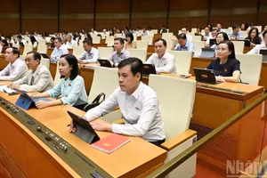 Quốc hội họp tại hội trường. (Ảnh: THỦY NGUYÊN)