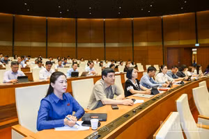 Quốc hội làm việc tại hội trường. (Ảnh: DUY LINH)
