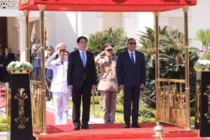 Tổng thống Abdel Fattah Al-Sisi chủ trì Lễ đón Chủ tịch nước Lương Cường thăm cấp Nhà nước Cộng hòa Arab Ai Cập.