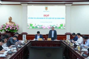 Bộ trưởng Tư pháp Nguyễn Hải Ninh phát biểu tại cuộc họp. (Ảnh: TL)