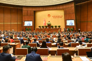 Phiên khai mạc Kỳ họp thứ nhất, Quốc hội khóa XVI. (Ảnh: DUY LINH)