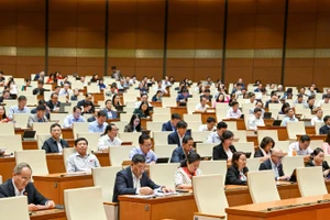 Quốc hội thảo luận tại hội trường về tình hình thực hiện dự toán ngân sách Nhà nước và kết quả thực hiện các nghị quyết của Quốc hội về phát triển kinh tế-xã hội. (Ảnh: THỦY NGUYÊN)