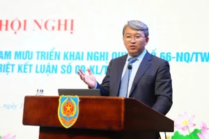 Bộ trưởng Tư pháp Nguyễn Hải Ninh phát biểu kết luận hội nghị. (Ảnh: TL)