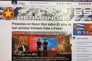Prensa Latina khai trương chuyên mục “Cuba-Việt Nam: Tình anh em 65 năm”. (Ảnh: TTXVN)