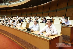 Đại biểu Quốc hội bấm nút thông qua Luật sửa đổi, bổ sung một số điều của Luật Sử dụng năng lượng tiết kiệm và hiệu quả. (Ảnh: DUY LINH)