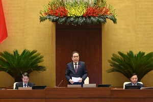 Chủ tịch Quốc hội Trần Thanh Mẫn phát biểu tại phiên chất vấn và trả lời chất vấn. (Ảnh: DUY LINH)